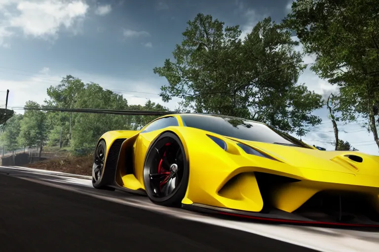 Image similar to photo wallpaper sport car gran turismo 7 forza horizon need for speed fast and furious 5 unreal engine supercar hypercar game concept car octane render, 4 khd 2 0 2 2 3 d cgi rtx style chrome reflexion global illumination ray tracing hdr arstation pixar and disney unreal