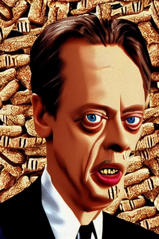 Image similar to film still of steve buscemi made out of bread in reservoir dogs, 4 k