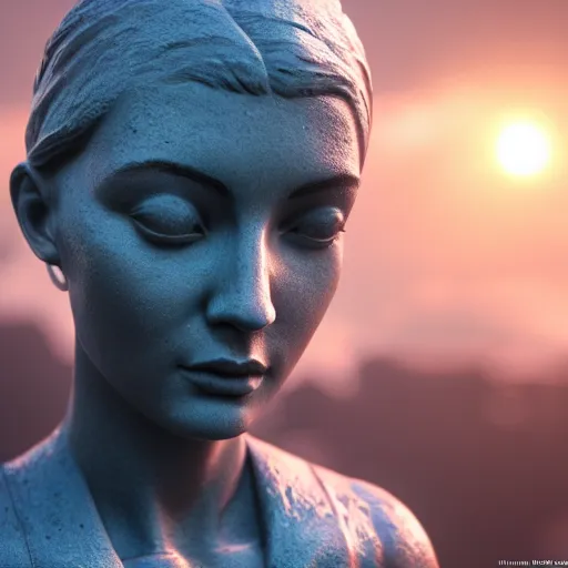 Prompt: portrait of statue girl, 8 k uhd, unreal engine, octane render in the artstyle of finnian macmanus, john park and greg rutkowski