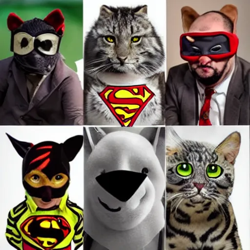 Prompt: animal superhero's fighting crime