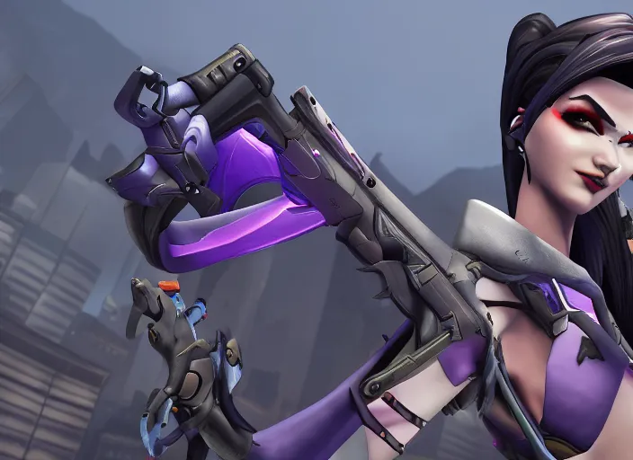 Image similar to widowmaker, overwatch, 4 k, screenshot, high detailed