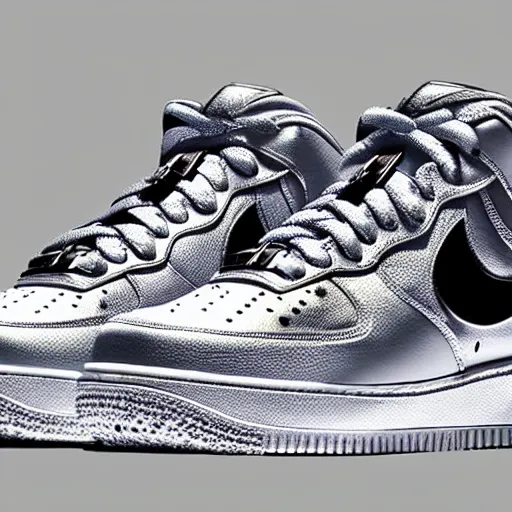 Prompt: nike airforce 1 made of diamond stones, digital art