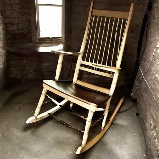 Image similar to a rocking chair in a basement, craigslist photo