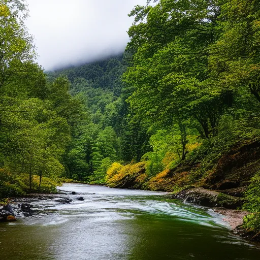 Image similar to landscape, river, forest