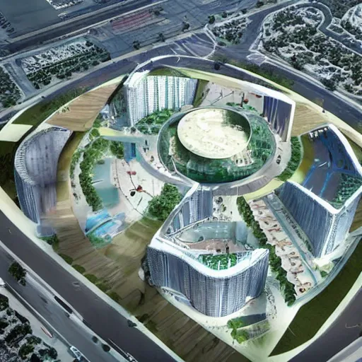 Prompt: toilet land arch vis of dubai city of the future named toilet land