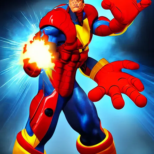 Image similar to joe boom, digital art, marvel vs capcom render art