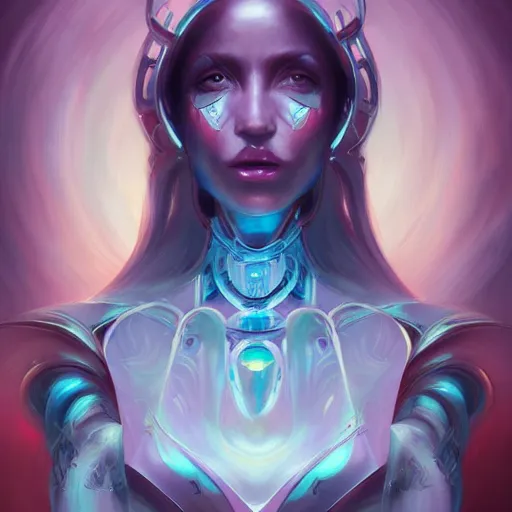 Image similar to portrait of a beautiful cybernetic emanation, by pete mohrbacher and artgerm and wlop, digital art, highly detailed, intricate, fantasy, mystical, Trending on Artstation HQ, deviantart, unreal engine, 4K UHD image