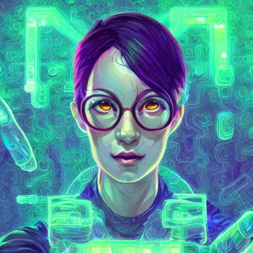 Image similar to skill magic geek inside matrix deepdream radiating a glowing aura stuff loot legends stylized digital illustration video game icon artstation lois van baarle, ilya kuvshinov, rossdraws,