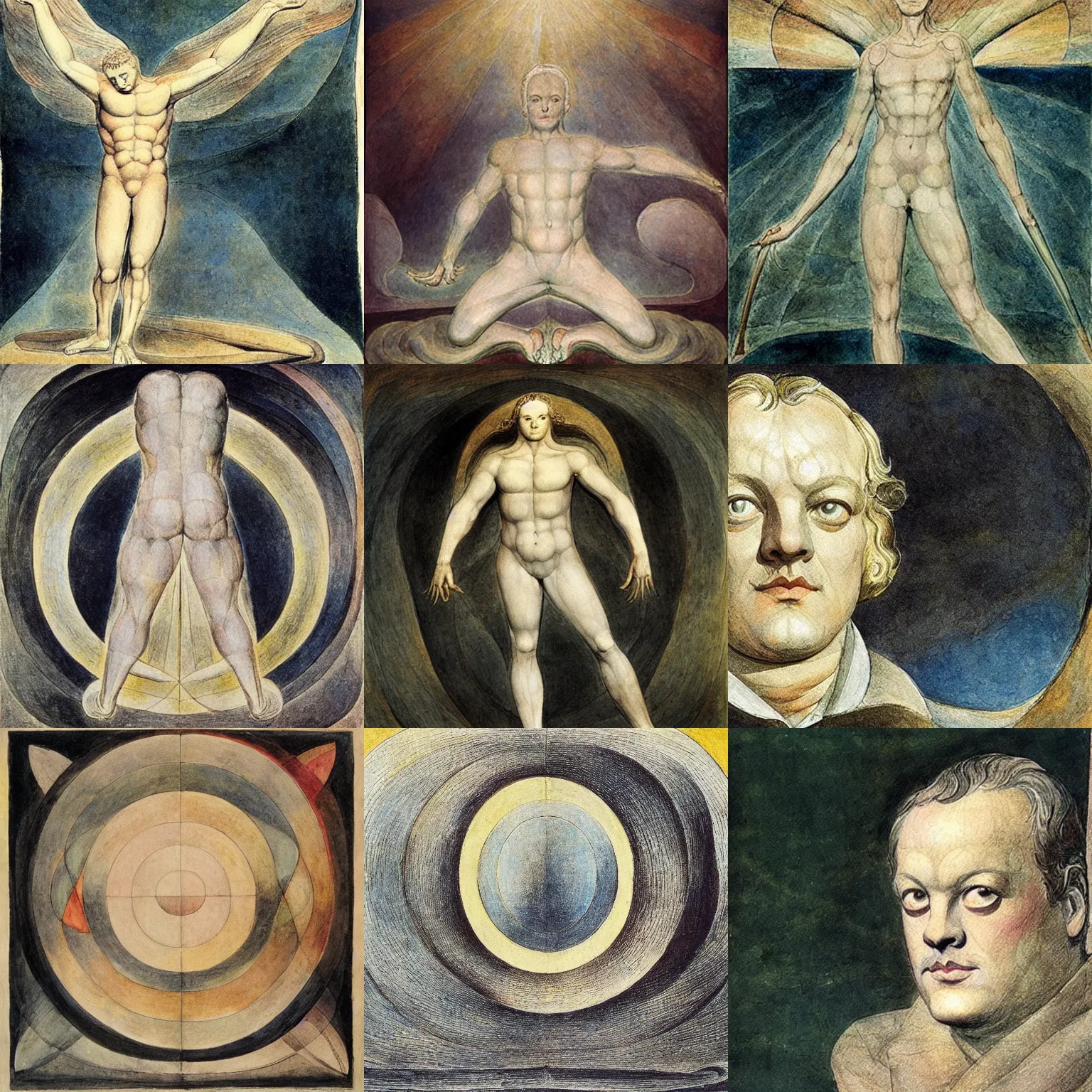 Prompt: artwork by william blake