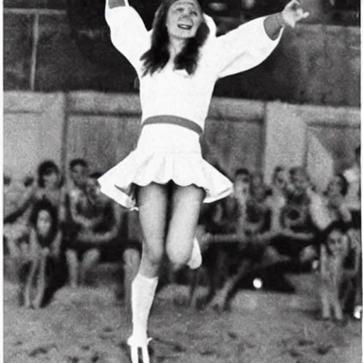 Image similar to jesus as a cheerleader