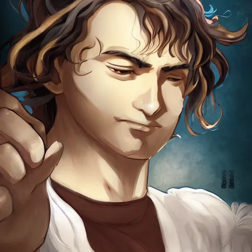 Prompt: Portrait of the Greek God of Coffee, Anime Fantasy Illustration by Tomoyuki Yamasaki, Kyoto Studio, Madhouse, Ufotable, trending on artstation