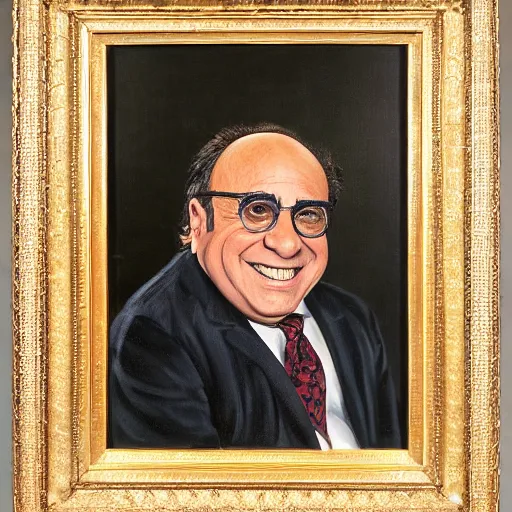 Prompt: american president danny devito, presidential portrait, 1 7 9 2