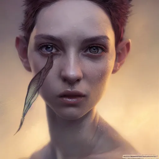 Image similar to photo realistic image of a pixie, stuning 3 d render inspired art by istvan sandorfi and greg rutkowski, perfect facial symmetry, realistic, highly detailed attributes and atmosphere, dim volumetric cinematic lighting,