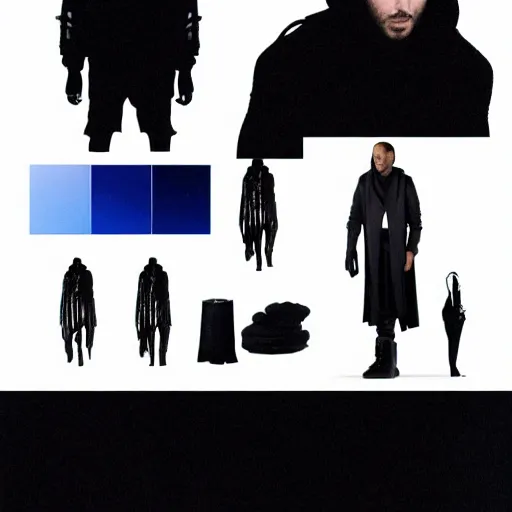 Prompt: Denis Villeneuve visual style, blade runner 2049 colors, rick owens, yohji yamamoto, yeezy, arabic clothes, pyramids