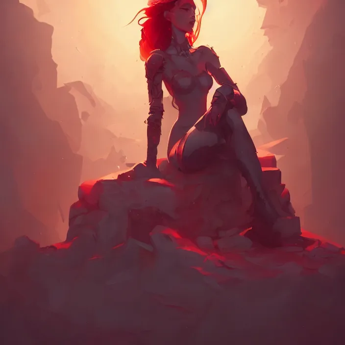 Prompt: an empty bloody throne, in the style of artgerm, charlie bowater, sam guay, atey ghailan and mike mignola, vibrant colors and hard shadows and strong rim light, plain background, comic cover art, trending on artstation