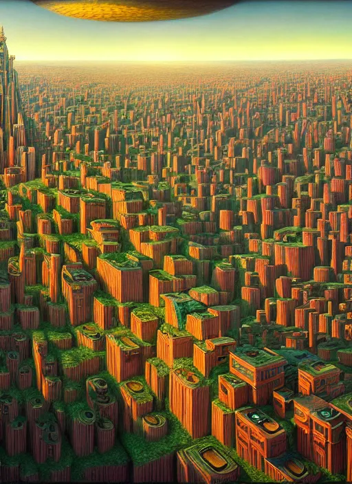 Image similar to hyper detailed 3d render like a Oil painting - the secret city by Jacek Yerka, Mariusz Lewandowski, Abstract brush strokes, Masterpiece, Edward Hopper and James Gilleard, Zdzislaw Beksinski, Mark Ryden, Wolfgang Lettl, hints of Yayoi Kasuma, octane render, 8k