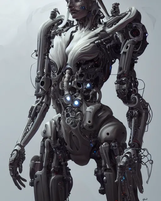 Image similar to benevolent cyborg necromancer, scifi, futuristic, highly detailed, trending on artstation, advanced technology, art by vitaly bulgarov and nivanh chanthara and lance wilkinson