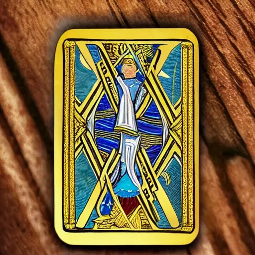 Prompt: ace of swords gold inlay diamonds tarot detailed illlustration 8 k