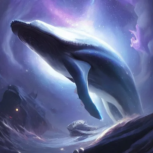 Image similar to eyes! eyes! space magical whale with multiple eyes, eyes!, eyes!, eyes!, eyes!, eyes!, eyes, galaxy whale, epic fantasy style art, galaxy theme, by Greg Rutkowski, hearthstone style art, 99% artistic