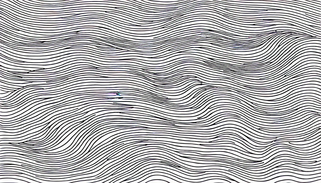 Prompt: elegant one line drawing of an ocean wave, the minimalist wave, woodblock print