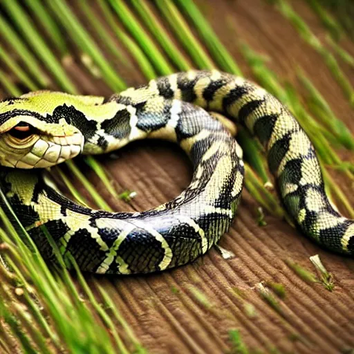 Prompt: a reptillian snake - cat - hybrid, animal photography