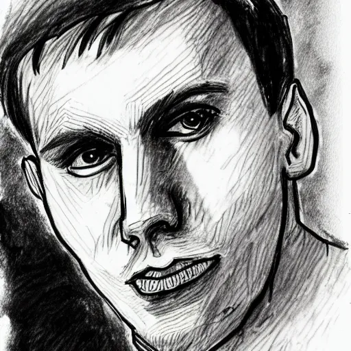 Image similar to a very quick pen sketch of jerma