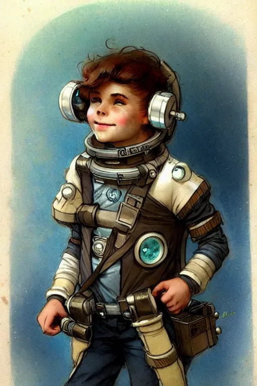 Image similar to ( ( ( ( ( 2 0 5 0 s retro future 1 0 year boy old super scientest in space pirate mechanics costume full portrait. muted colors. ) ) ) ) ) by jean - baptiste monge!!!!!!!!!!!!!!!!!!!!!!!!!!!!!!