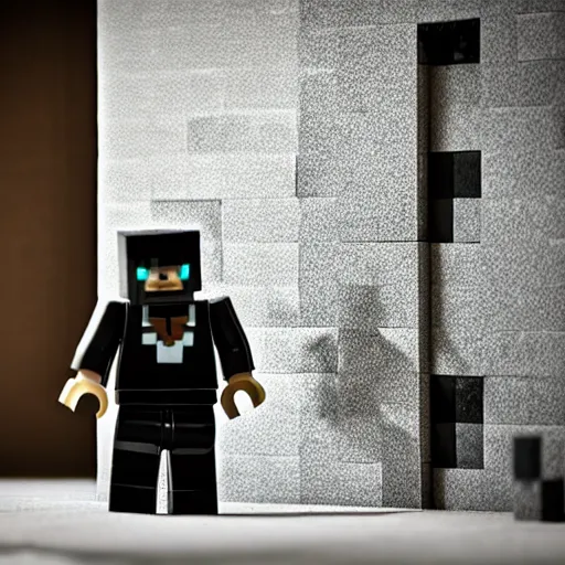 Image similar to realistic minecraft enderman lego set, soft lighting