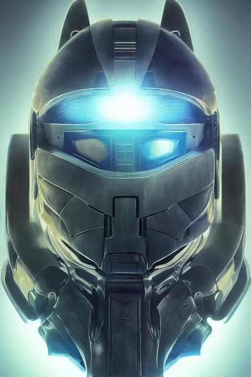 Image similar to robot ninja mask helmet halo master chief radiating a glowing aura global illumination ray tracing hdr fanart arstation by ian pesty and katarzyna da „ bek - chmiel