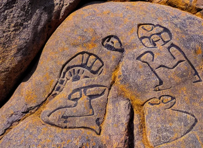 Image similar to Closeup photograph of petroglyphs on a boulder