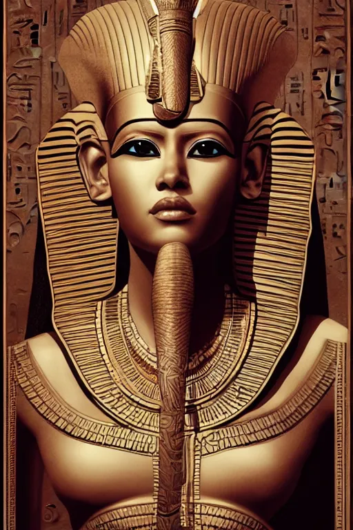 Image similar to a highly detailed beautiful portrait of a egyptian god with facial expression / emotion : sad in the style of artgerm.