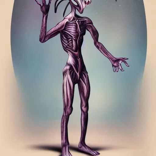 Prompt: hybrid alien human-being
