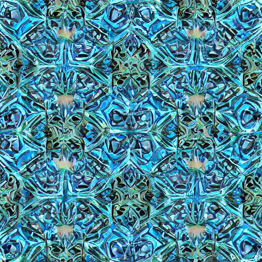 Image similar to multi faceted blue and emerald crystal formation with black and white tendrils of smoke wrapped around, recursive, tessellation