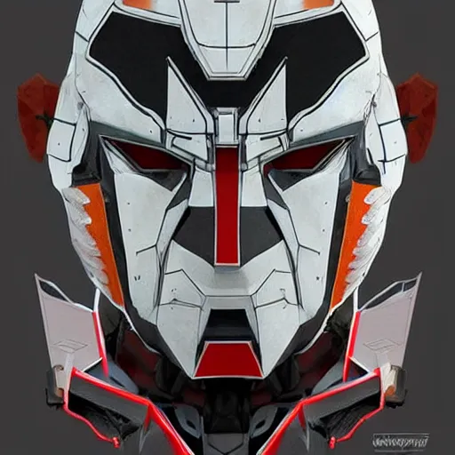Image similar to a mech version of a harlequin mask, no irises, very symmetrical face, highly detailed, by vitaly bulgarov, by yoji shinkawa, by joss nizzi, by ben procter, by steve jung, widow maker, quintessa, metal gear solid, transformers cinematic universe, conceptartworld, pinterest, artstation, unreal engine