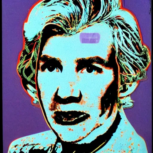 Image similar to володимир олександрович зеленськии. face like in his photographs. intricate sticker design by andy warhol