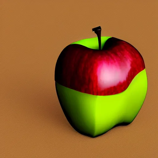 Prompt: apple on a table, low polygon, 3 d render, closeup