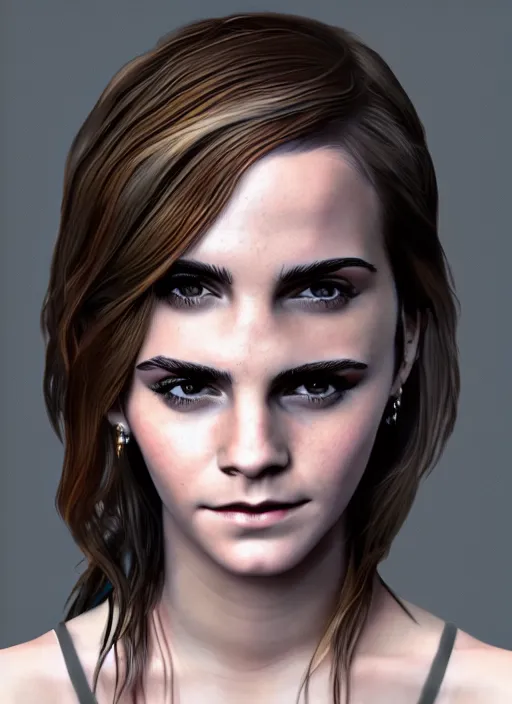 Prompt: highly detailed portrait of emma watson gta 5 art, unreal engine, hot, fantasy art by stephen bliss