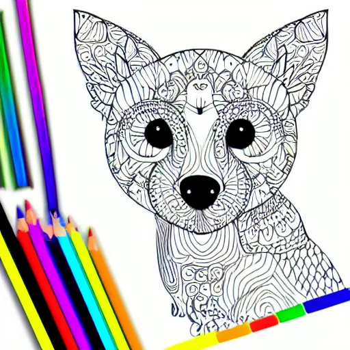 Image similar to cute animals, coloring book, outline art, digital art, drawing, simplistic