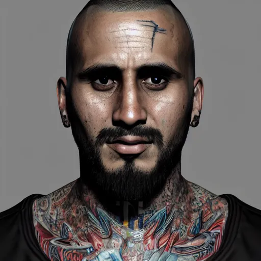 Image similar to arturo vidal, au naturel, hyper detailed, digital art, trending in artstation, cinematic lighting, studio quality, smooth render, unreal engine 5 rendered, octane rendered