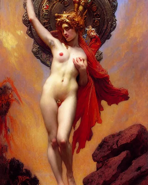 Image similar to the goddess of love from dante's divine comedy. highly detailed painting by gaston bussiere, craig mullins, j. c. leyendecker 8 k