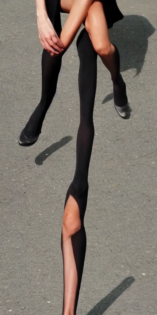 Prompt: long long legs. very very long.