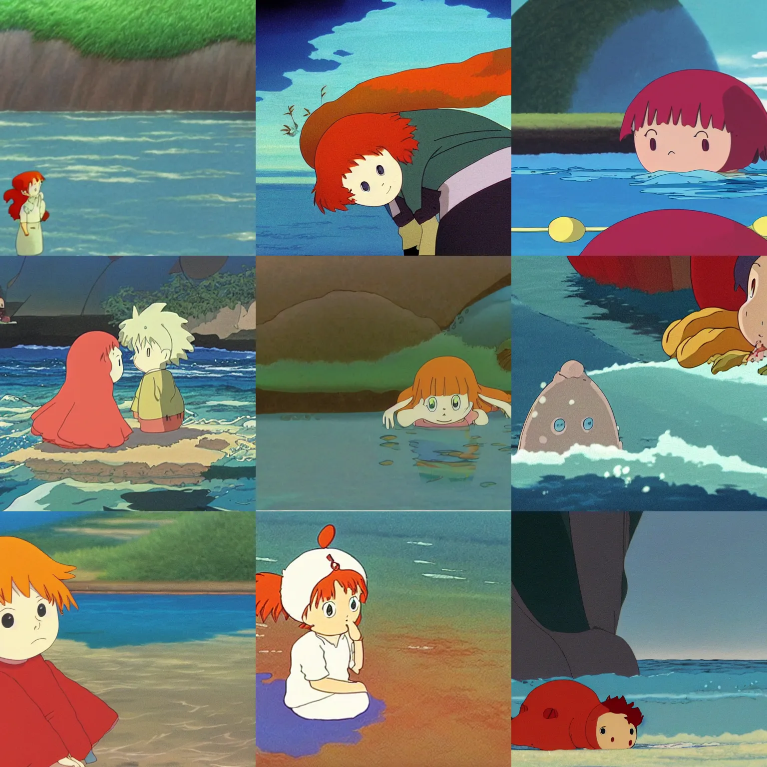 Prompt: a film still from ponyo ( 2 0 0 7 )