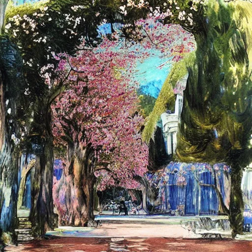 Prompt: massive spring hovering continent line bocaccio cherry tree arch halite , by Robert Rauschenberg and Edouard Manet and Thomas Kinkade , groovy , An ink drawing , Art on Instagram