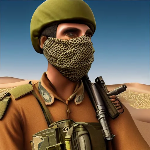 Image similar to muslim army in the desert very detailed 4 k detailed super realistic