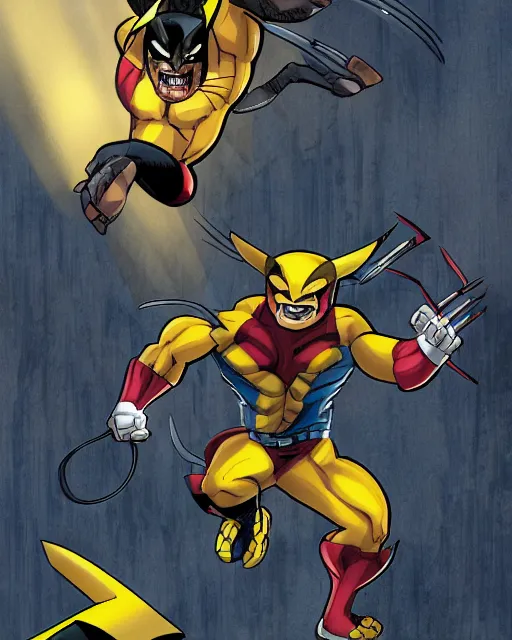 Prompt: wolverine meets pikachu, marvel comics, dynamic lighting, detailed fantasy illustration