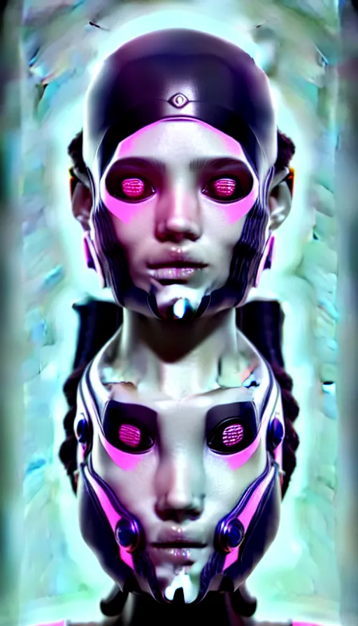 Image similar to face mask on beautiful woman face, cyberpunk art by kuno veeber, cgsociety, computer art, ultra detailed, futuristic, anime aesthetic