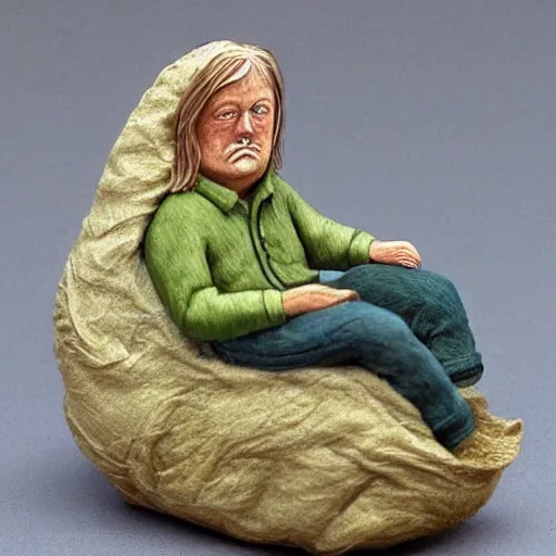 Image similar to robert wyatt in a snail shell, extremely detailed!!!