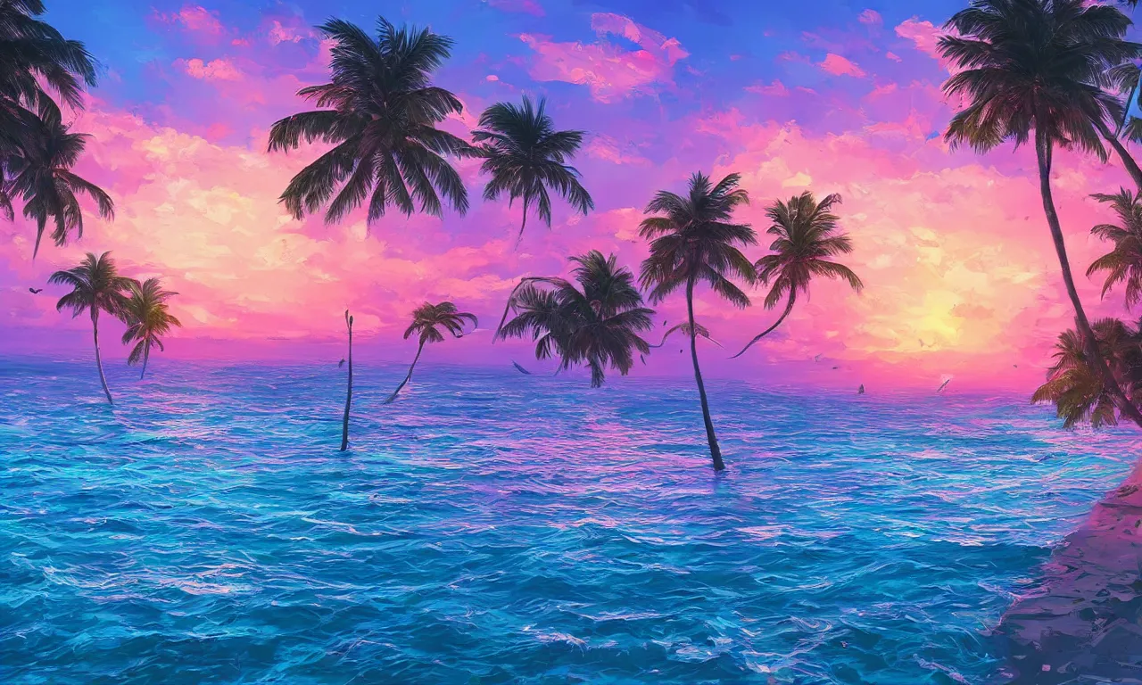 Image similar to paradise beach by alena aenami artworks in 4 k