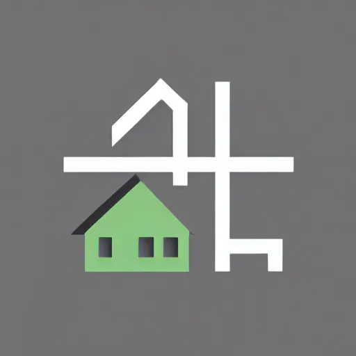 Prompt: logo of a building and a house, minimalistic, vectorized logo style