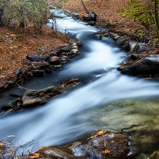 Prompt: a dreamy flowing creek